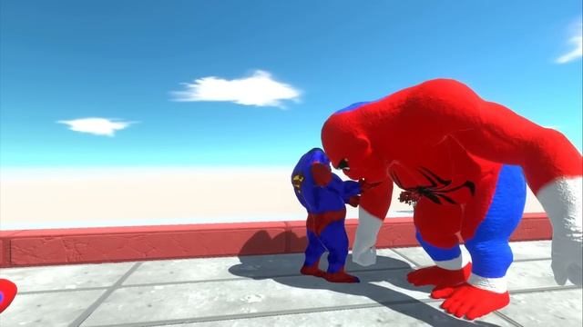 BATTLE 4 SIZE of SPIDERMAN GORO - Animal Revolt Battle Simulator ARBS смотреть онлайн