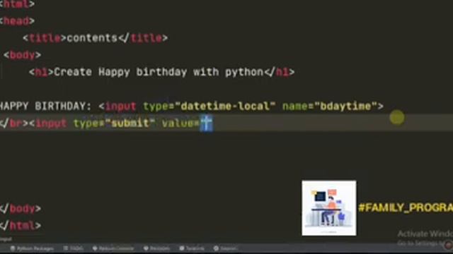 how to create a BIRTHDAY in HTML using PYTHON for Beginners. #FAMILY_PROGRAMMERS смотреть онлайн