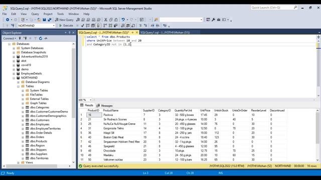 18.BETWEEN operator in SQL смотреть онлайн