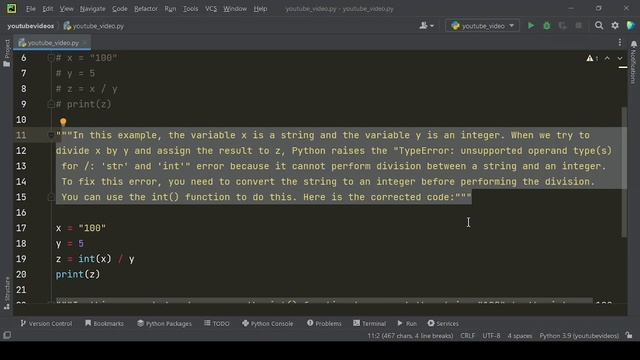 "Fixing TypeError: Unsupported Operand Types for 'str' and 'int' in Python" смотреть онлайн