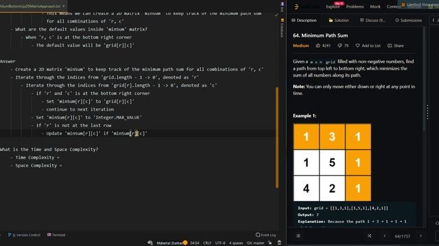 Minimum Path Sum - Leetcode 64 - Part 3 - Java смотреть онлайн