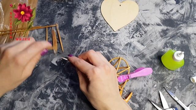 Декор сердце из бумажной лозы #бумажнаялоза смотреть онлайн