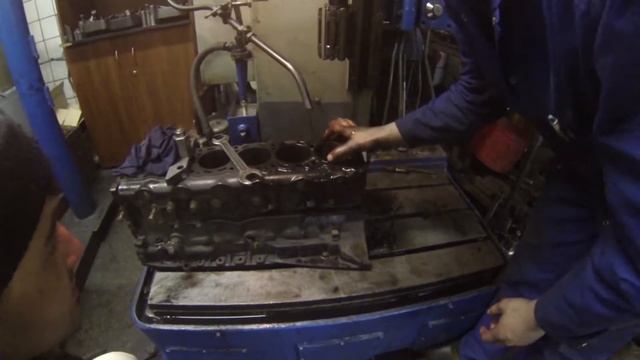 Хонинговка блока, расточка колена RB25DET.