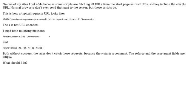 Webmasters: Redirect URLs with a # in .htaccess смотреть онлайн