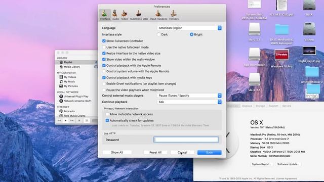VLC Player Change Language On MAC OS X