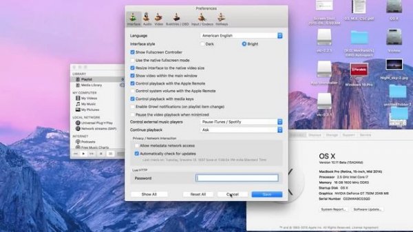 VLC Player change language on MAC OS X