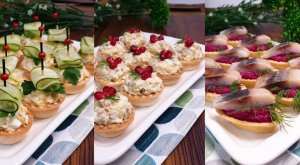 Сразу 3 начинки для тарталеток на Праздничный стол. Закуски для фуршета.