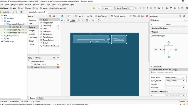 Android Java Malayalam Tutorial 2020 - 04 - Create a Simple User Interface using Layout Editor. смотреть онлайн