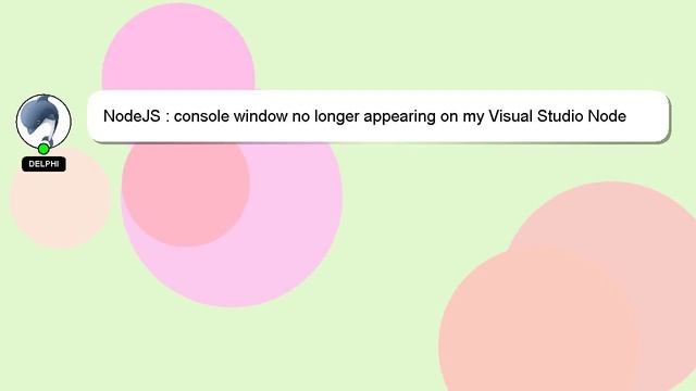 NodeJS : console window no longer appearing on my Visual Studio Node Console Application смотреть онлайн
