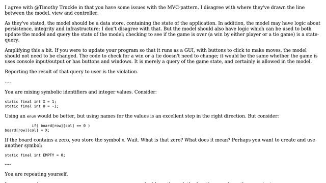 Code Review: MVC Java console tic-tac-toe (2 Solutions!!) смотреть онлайн