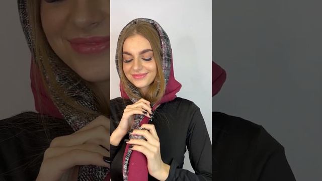 Косынка женская теплая экокожа драп сливовый Modazel смотреть онлайн