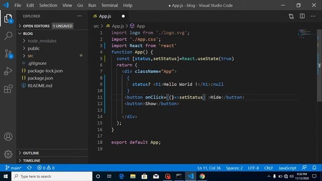 React tutorial in Hindi #16 Hide , Show and Toggle in ReactJs смотреть онлайн