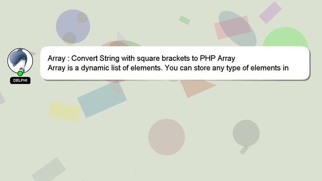 Array : Convert String with square brackets to PHP Array смотреть онлайн