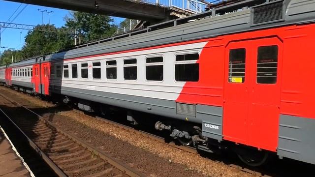 ЭД4М-0255 сообщением Санкт-Петербург — Ораниенбаум-1 делает остановку на о.п. Мартышкино смотреть онлайн
