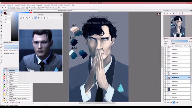 Sherlock Become Human - SPEEDPAINT смотреть онлайн