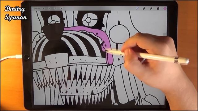 IPad Pro, How To Draw Nightmare Mangle, FNAF, Как нарисовать кошмарную Мангл
