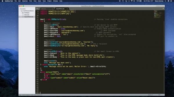 Sending Reset Password Emails - PHP tutorial | Part 2 of 5
