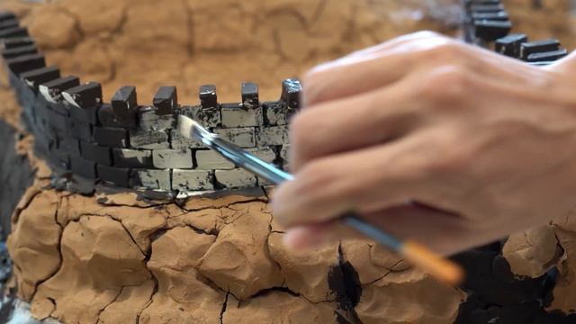 Miniature Castle Diorama With Real Stones & Clay
