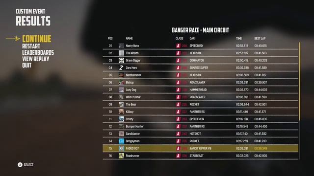 Wreckfest - Banger Race Crash Canyon Main Circuit смотреть онлайн