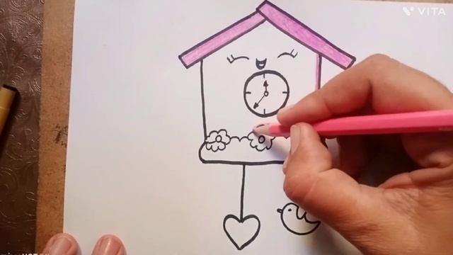 How to draw a Wall Clock || step by step ll Easy Pendulum Clock Drawing смотреть онлайн
