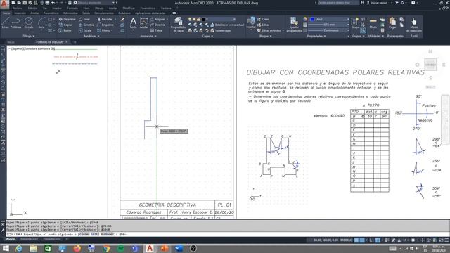 DIBUJANDO CON COORDENADAS POLARES EN AUTOCAD смотреть онлайн