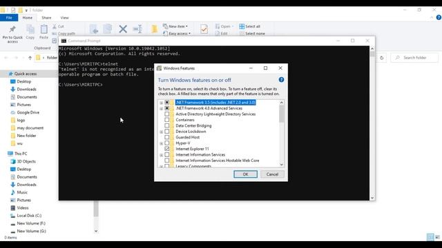 Enable Telnet Client : Telnet is not recognized as an internal or external command смотреть онлайн
