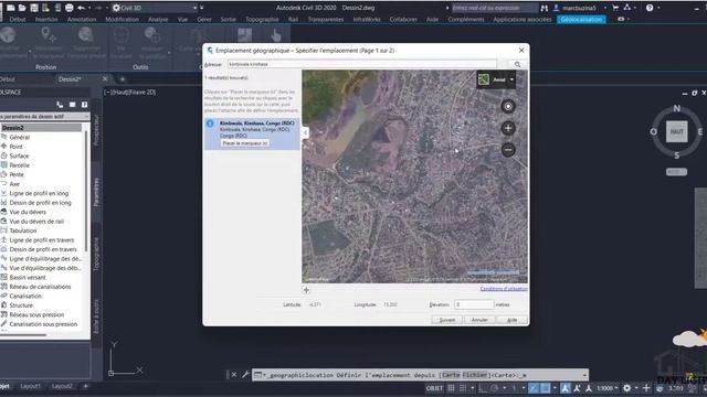 Autocad civil 3d: Comment inserer une image satellitaire et une projection смотреть онлайн