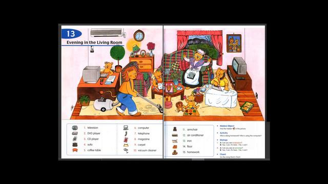 Longman Children Pictures Dictionary 13 Evening in the Living room смотреть онлайн