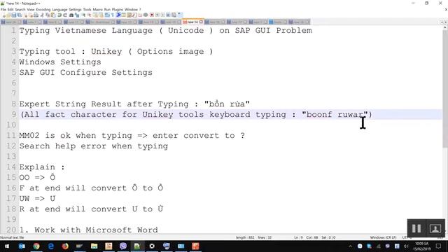 SAP GUI VIETNAMMESE VI UNICODE LANGUAGE TYPING ERROR VERSION 2 смотреть онлайн