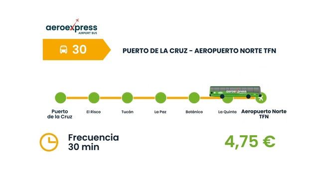 Línea 30 Aeroexpress: Puerto de la Cruz-Aeropuerto Tenerife Norte l TITSA смотреть онлайн