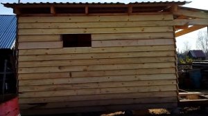 #ДАЧА#Каркасная баня - обшил стены