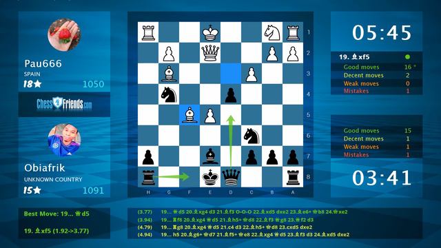 Chess Game Analysis: Pau666 - Obiafrik, 0-1 (By ChessFriends.com) смотреть онлайн