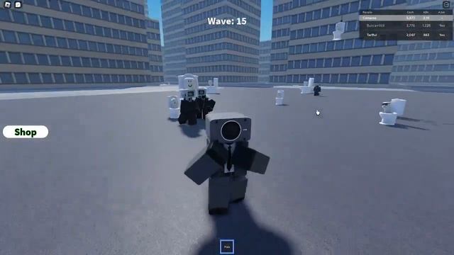 Fighting Skibidi Toilets with Camerawomen in Roblox(Super Toilet battle) смотреть онлайн