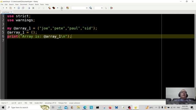 Perl Programming Tutorial 2023 - Basic Array & Elements Code Example смотреть онлайн