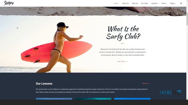 Surfy -“ WordPress Theme for Surf School Lessons and Clubs Sew смотреть онлайн