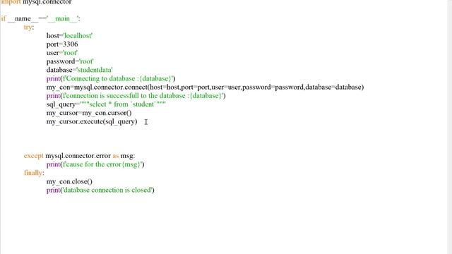 How to write python code to read data from mysql database. смотреть онлайн