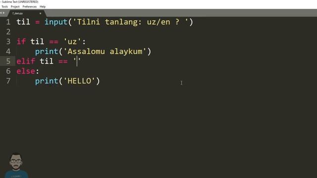 7-dastur | shartlar, if, else Python dasturlash tili. смотреть онлайн
