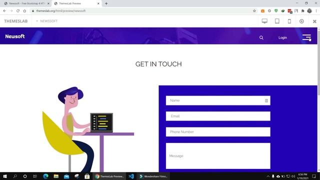 Newssoft: Free Bootstrap 4 HTML5 Landing Page Website Template смотреть онлайн