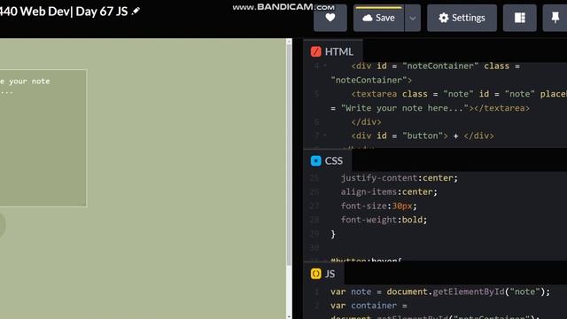 Add a note app with JavaScript| Day 440 Web Dev | Day 67 JS смотреть онлайн