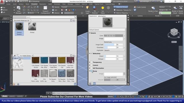Autocad 3D Tutorial 75: How to use Render & Camera Setting in Autocad 3D? | Hindi смотреть онлайн