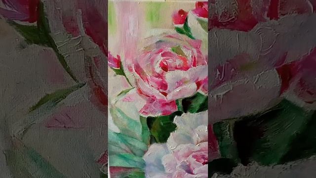 Картина маслом на холсте, цветы 