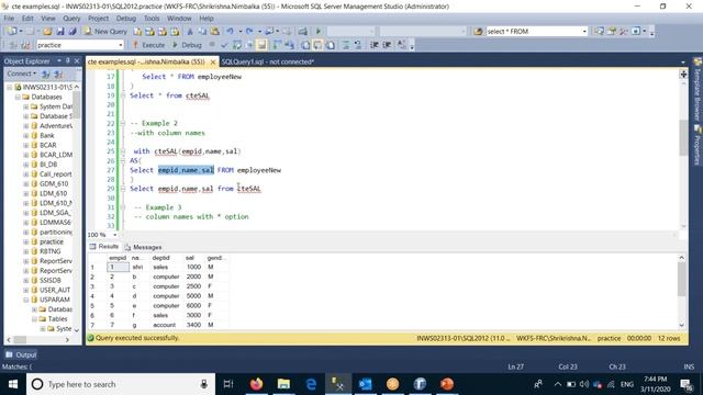 USE OF CTE in SQL SERVER. смотреть онлайн