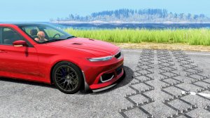 Столкновения на высокой скорости с полосой шипов – BeamNG Drive