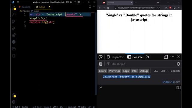 23.What are the difference between 'Single' and "Double" quotes in JavaScript?#weekendcodingintelug смотреть онлайн