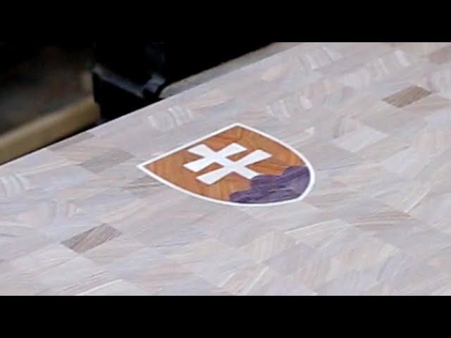 Making "Slovakia flag" end grain cutting board смотреть онлайн