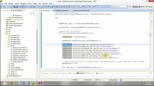 SearchView with JSON Search Results displayed in Listview in Android | Example and Turorial смотреть онлайн