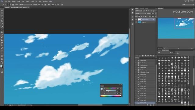 Using Smudge Tool on Anime Cloud Painting смотреть онлайн