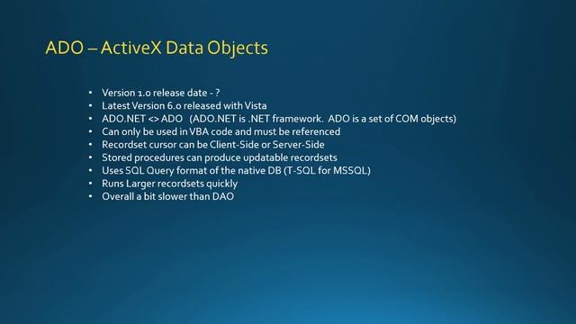 9. (Advanced Programming In Access 2013) DAO vs ADO смотреть онлайн