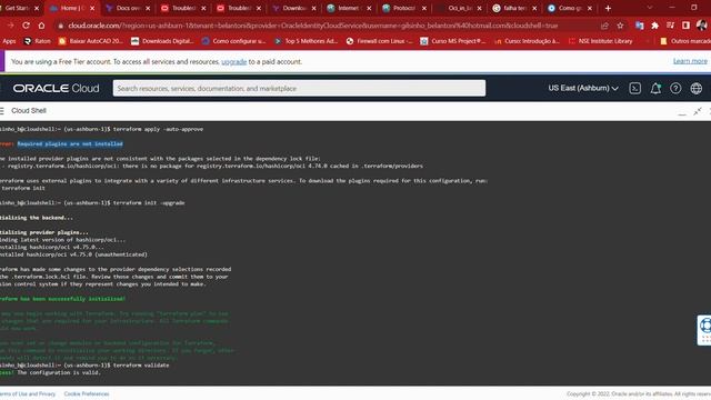 Falha terraform no cli oracle cloud "Error: Required plugins are not installed" смотреть онлайн