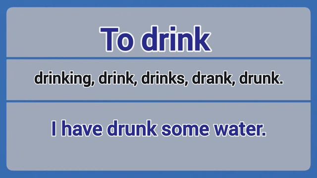 Irregular Verb - to drink (drinking, drink, drinks, drank, drunk). смотреть онлайн